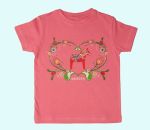 T-shirt, pink w/ Dalahorse in kurbits heart,  3 yrs