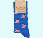 Socks, blue w/ Viking ships