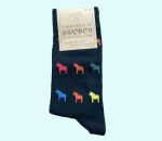 Socks, black w/ colorful horses