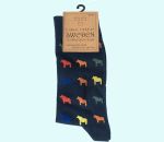 Socks, navy w/colorful horses