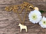 Dalahorse necklace gold, 24" chain