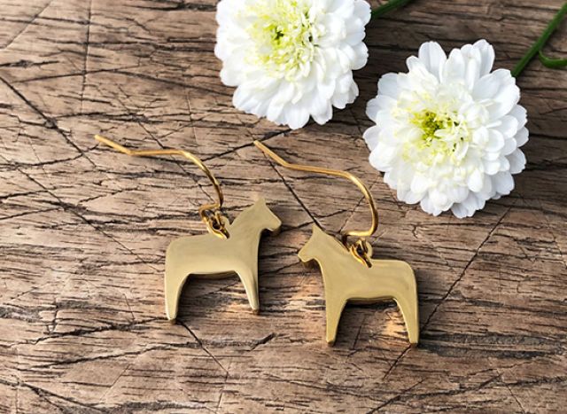 Dalahorse earrings, gold