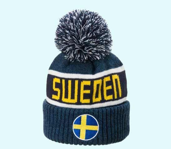 Winter hat beanie mesh, Sweden blue / yellow