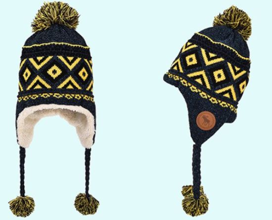 Winter hat bon bon plus, navy/yellow