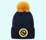 Winter hat beanie, navy/yellow