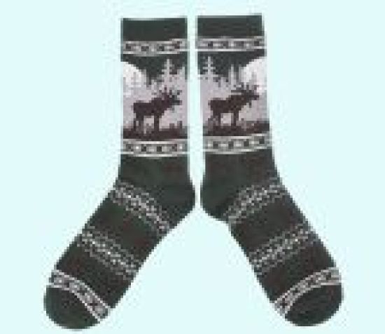 Socks, moose forest, black