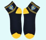 Ankle socks men, blue/yellow w/flag