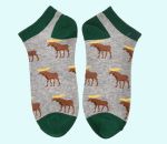 Ankle socks men, grey w/moose