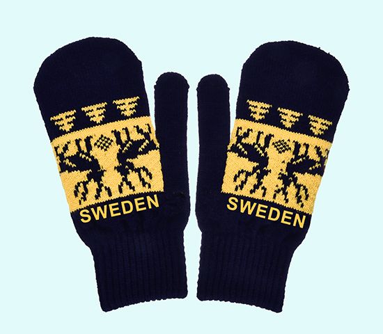 Mittens Sweden w/reindeer, navy