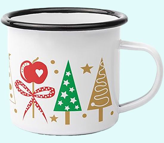 Enamel mug, Christmas trees