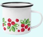 Enamel mug, lingonberry