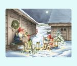 Placemat, Tomte couple in moonlight