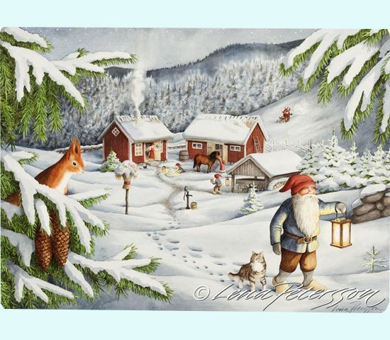 Placemat, Tomte w/ lantern