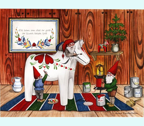 Placemat, Tomtar painting Dalahorse