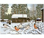 Placemat, bullfinch & log cabin